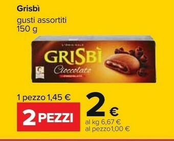 Carrefour Matilde Vicenzi Grisbì Cioccolato 150 G(ml) offerta