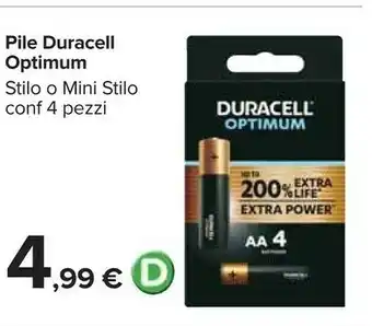 Carrefour Duracell Pile Optimum Stilo/ Mini Stilo offerta