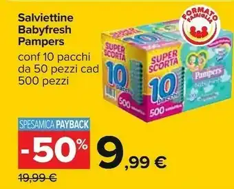 Carrefour Pampers Salviettine Babyfresh offerta