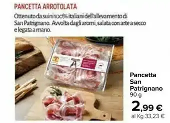 Carrefour San Patrignano Pancetta 90 G offerta