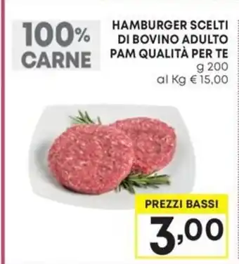 Pam HAMBURGER SCELTI DI BOVINO ADULTO PAM QUALITÀ PER TE g 200 offerta