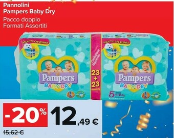 Carrefour Market Pampers Pannolini Baby Dry Pacco Doppio offerta