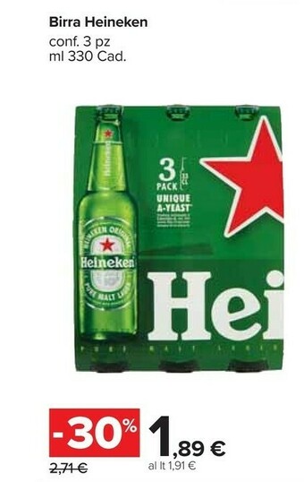 Carrefour Market Heineken Birra 330 G(ml) offerta