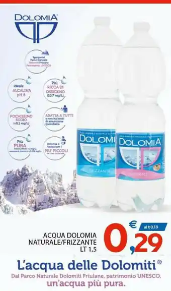 Vivo Supermercati Dolomia Acqua Minerale Naturale Acqua Delle Dolomiti 500 G(ml) offerta