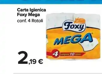Carrefour Market Foxy Carta Igienica Mega 4 Rotoli offerta