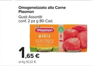 Carrefour Market Plasmon Omogeneizzato Alla Carne offerta