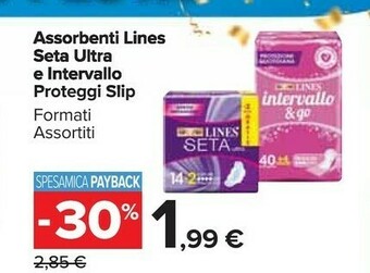 Carrefour Market Lines Assorbenti Seta Ultra E Intervallo Proteggi Slip offerta