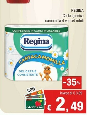 Crai Regina Carta Igienica Camomilla offerta