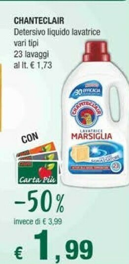 Crai Chanteclair Detersivo Liquido Lavatrice offerta