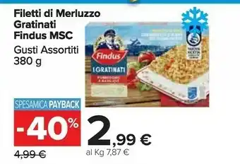 Carrefour Market Findus Filetti Gratinati Di Merluzzo D'Alaska Integrali 380 G(ml) offerta