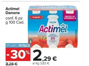 Carrefour Market Danone Actimel+ offerta