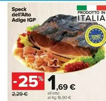 Carrefour Market Adige Speck Dell'alto offerta