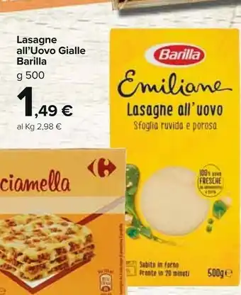 Carrefour Market Barilla Lasagne All'uovo Gialle offerta