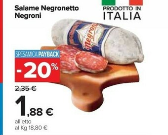 Carrefour Market Negroni Salame Negronetto offerta