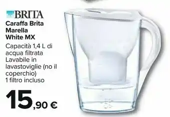 Carrefour Market Brita Caraffa Filtrante Marella White (1 Filtro MAXTRA+ Incluso) offerta