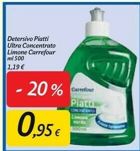Carrefour Market Carrefour Detersivo Piatti Ultra Concentrato Limone offerta