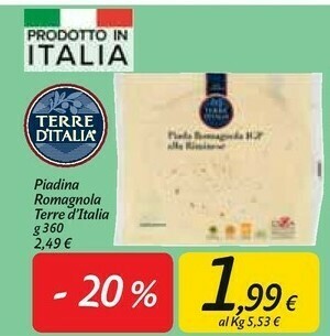 Terre d'Italia Piada Romagnola Alla Riminese 360 G(ml)