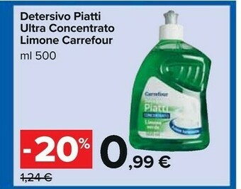 Carrefour Carrefour Detersivo Piatti Ultra Concentrato Limone offerta