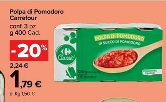 Carrefour Carrefour - Polpa Di Pomodoro 400 G(ml) offerta