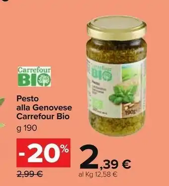 Carrefour Carrefour Bio Pesto Alla Genovese 190 G offerta