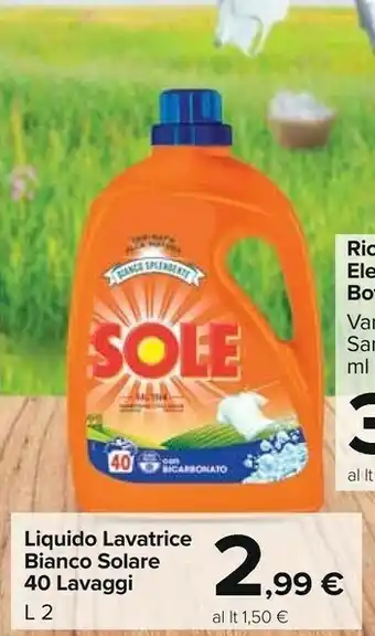 Carrefour Sole Liquido Lavatrice Bianco Solare 40 Lavaggi offerta