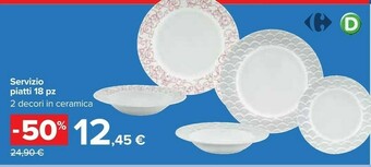 Carrefour Servizio Piatti 18 Pz offerta