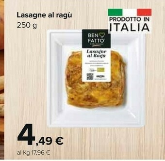 Carrefour Lasagne Al Ragù offerta