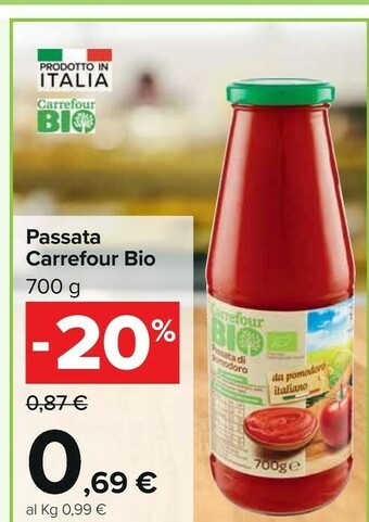 Carrefour Carrefour - Passata Classica Pomodoro Coltivato In Italia 700 G(ml) offerta