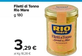 Carrefour Rio Mare Filetti Di Tonno Lime E Zenzero 180 G(ml) offerta