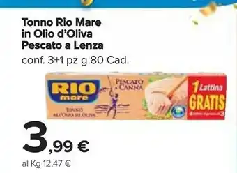 Carrefour Rio Mare Tonno In Olio D'oliva Pescato A Lenza offerta