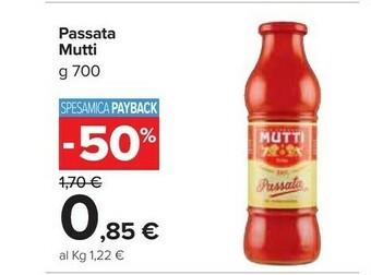 Carrefour Mutti Passata Di Pomodoro 700 G(ml) offerta