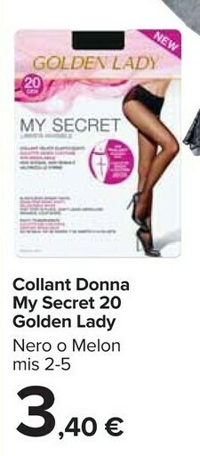 Carrefour Golden Lady Collant Donna My Secret 20 offerta