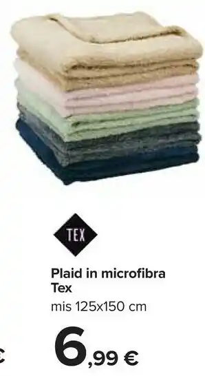 Carrefour Tex Plaid In Microfibra 125x150 Cm offerta