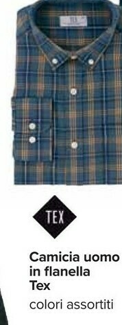 Carrefour Tex Camicia Uomo In Flanella offerta