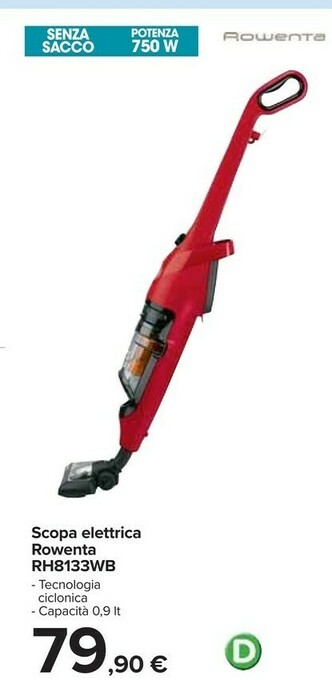 Carrefour Rowenta Scopa Eletrrica Rh8133wb offerta