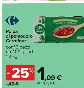 Carrefour Carrefour - Polpa Di Pomodoro 400 G(ml) offerta