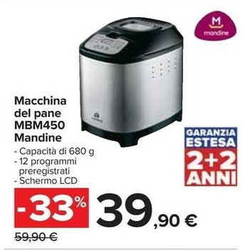 Carrefour Mandine Macchina Del Pane MBM450 offerta