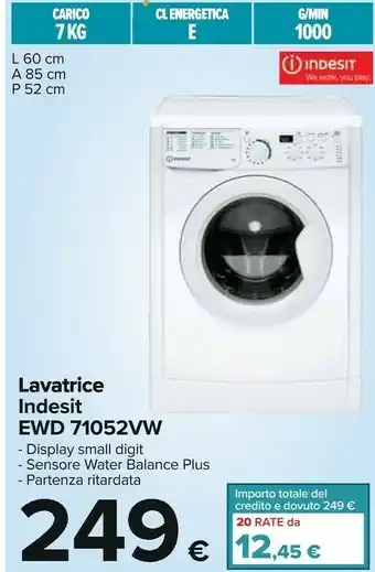 Carrefour Indesit Lavatrice EWD 71052 VW offerta