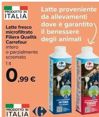 Carrefour Carrefour Latte Fresco Microfiltrato Intero 1000 Ml offerta