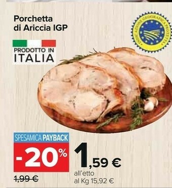 Carrefour Porchetta Di Ariccia Igp offerta