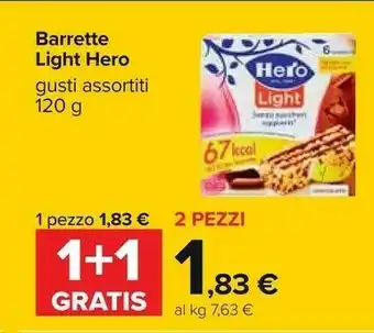 Carrefour Hero Muesly Nocciole Light 120 G(ml) offerta