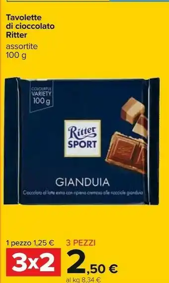 Carrefour Ritter sport Tavolette Di Cioccolato offerta