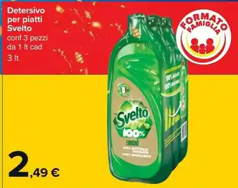 Carrefour Svelto 8000630720059 Detersivo Per Piatti Gel 1000 Ml offerta