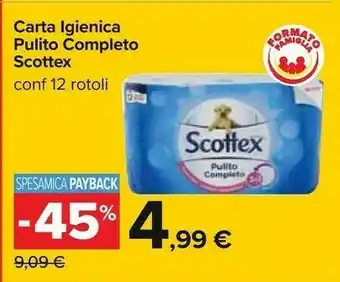 Carrefour Scottex Carta Igienica Pulito Completo offerta