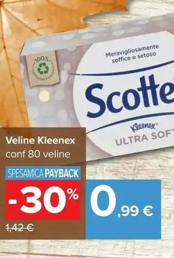 Carrefour Scottex Kleenex Veline Ultra Soft offerta