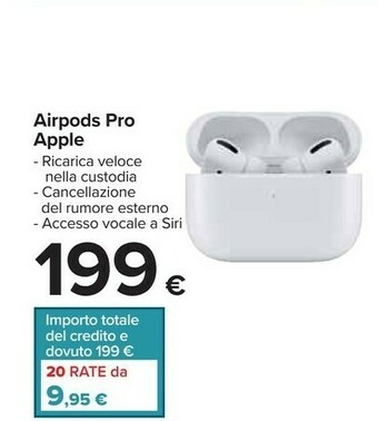 Carrefour Apple AirPods Pro Cuffia Auricolare Bianco offerta