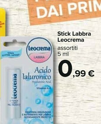 Carrefour Leocrema Stick Labbra offerta