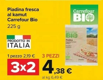Carrefour Carrefour Bio - Piadina Alla Farina Integrale 225 G(ml) offerta