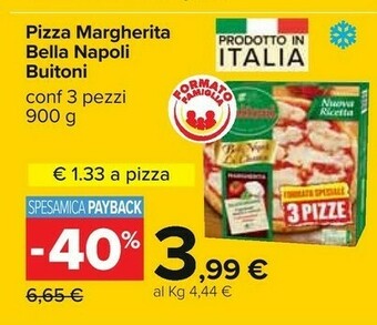 Carrefour Buitoni Pizza Margherita Bella Napoli 900 G(ml) offerta