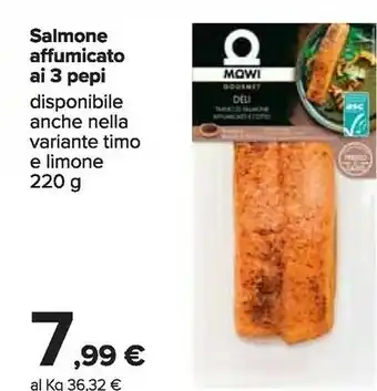 Carrefour Market Salmone Affumicato Ai 3 Pepi 220g offerta